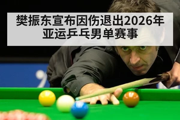 樊振东宣布因伤退出2026年亚运乒乓男单赛事